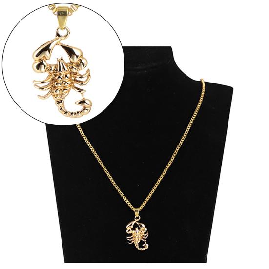 Fashion Men Golden Scorpion Pendant Hip-hop Chain Necklace Party Club Gift