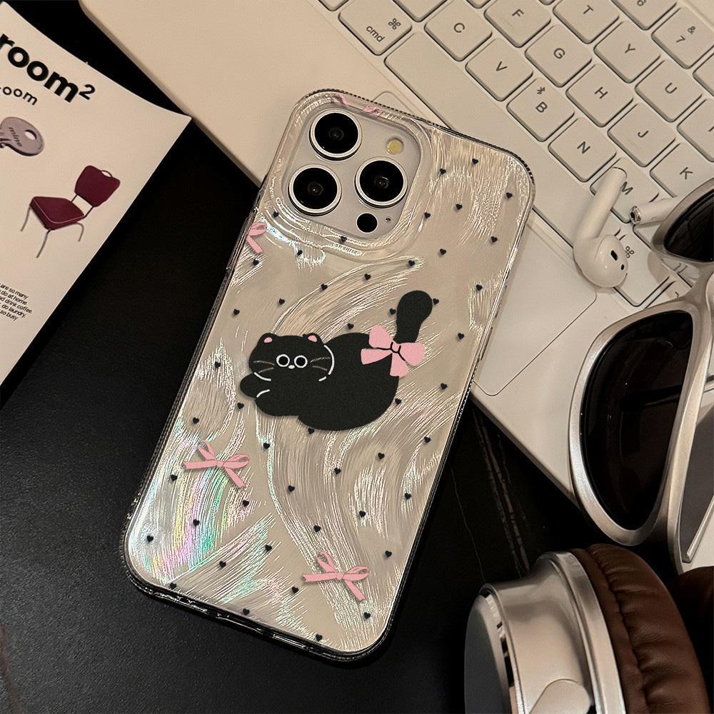 Feather Luster Phone Case for Samsung A53 A14 A33 A12 A32 S24 S23 Plus S20 S21 FE for iPhone 17 15 16 13 Pro 17 16 Pro Max Butterfly Bow Phone Case