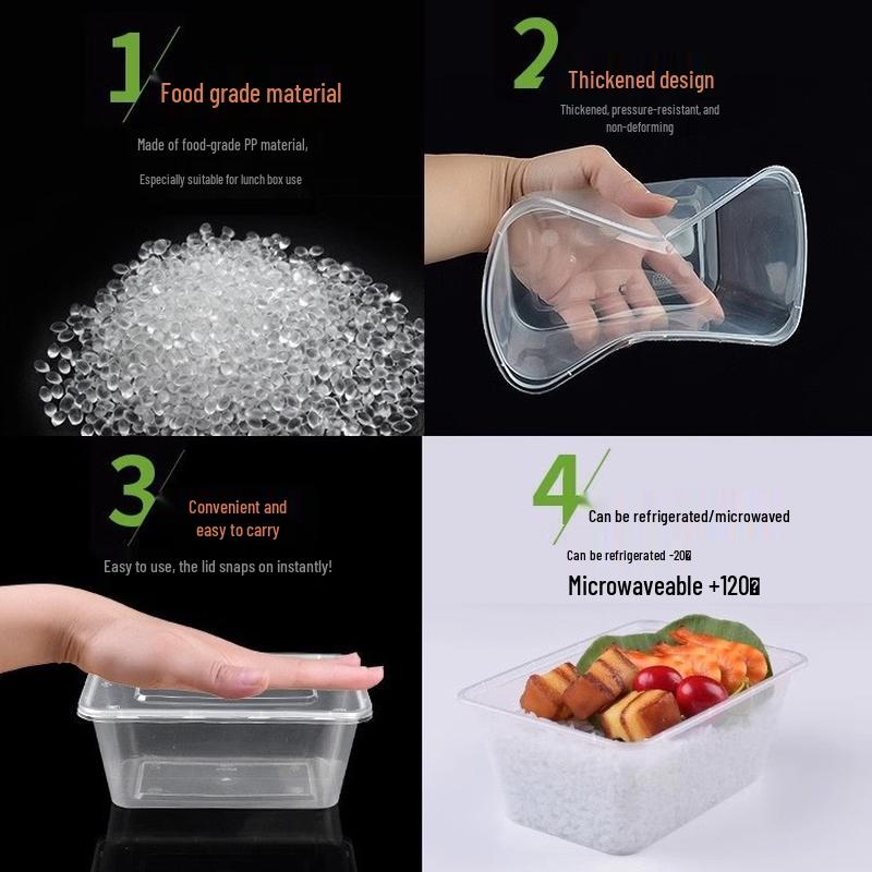 Xingying Disposable Transparent Rectangular Lunch Box