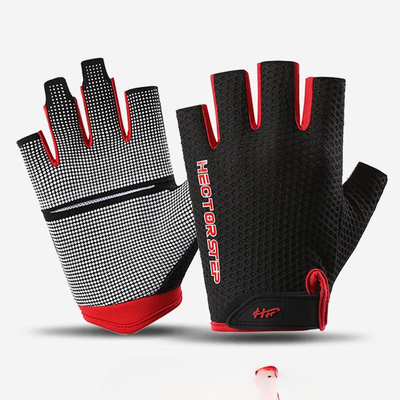 Cycling Gloves Half Finger Shock Absorption Men and Women Road Mountain Bike Short Spring and Summer Anti-slip Fitness Driving Sun Protection Gloves