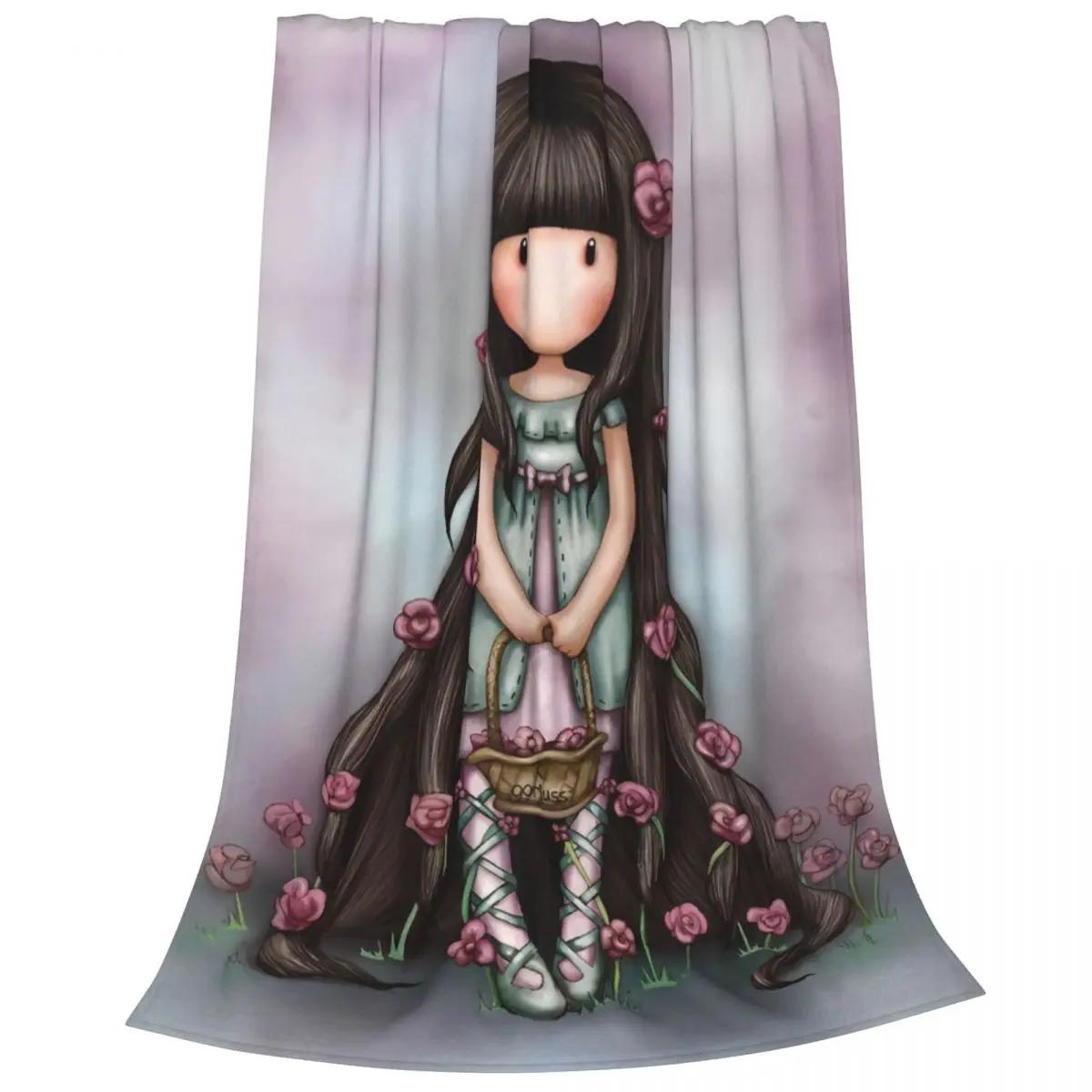 

Gorjuss Подарунковий плед Лялька Мультяшний Фланелевий Вінтажний Теплий Плед для Покриття Крісла Дивана Весна/Осінь 80x60in