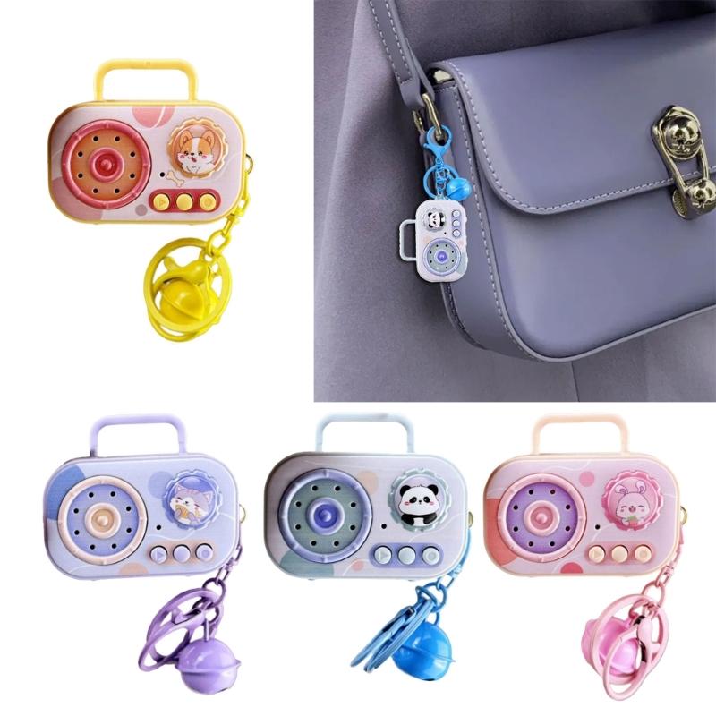 Vintage Kreskówkowy Odtwarzacz Muzyczny Brelok Wisiorki Ozdoby Z Funkcją Odtwarzania i Nagrywania Muzyki Do Codziennego Użytku