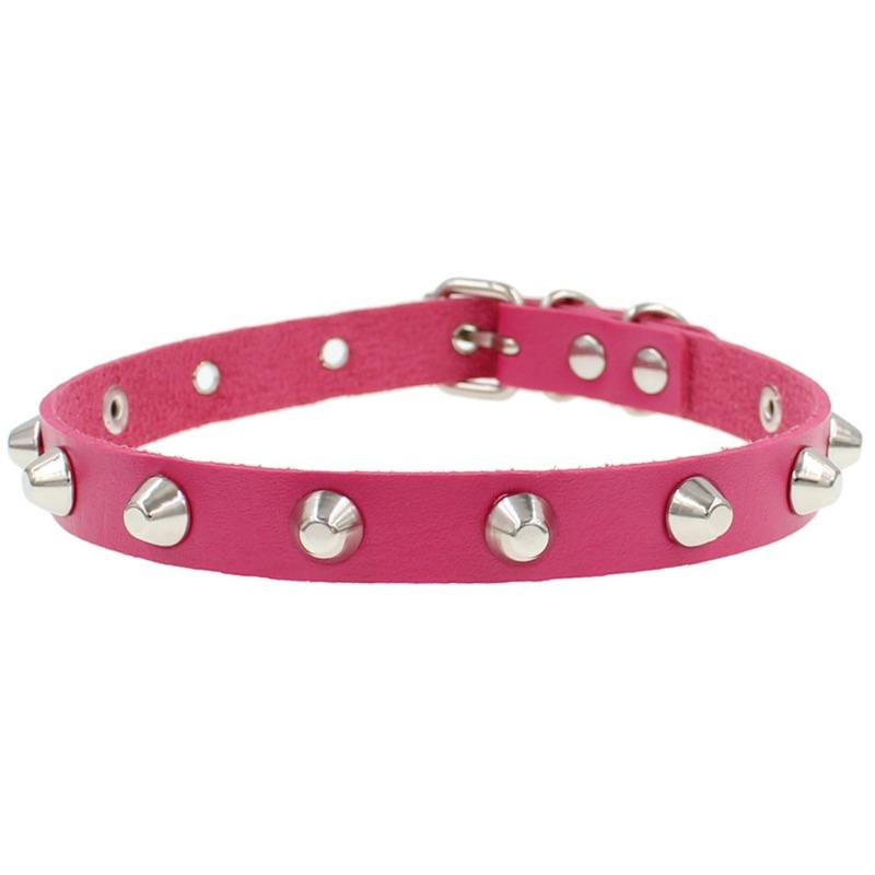 Eco-friendly PU Leather Multi-rivet Punk Metal Rock Harajuku Collar Couple Necklace Collarbone Chain Bracelet