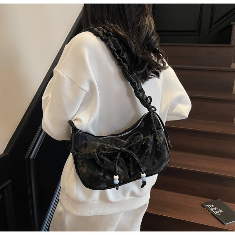 Popular bag new summer high-end pleated shoulder bag summer versatile messenger dumpling bag women's bag