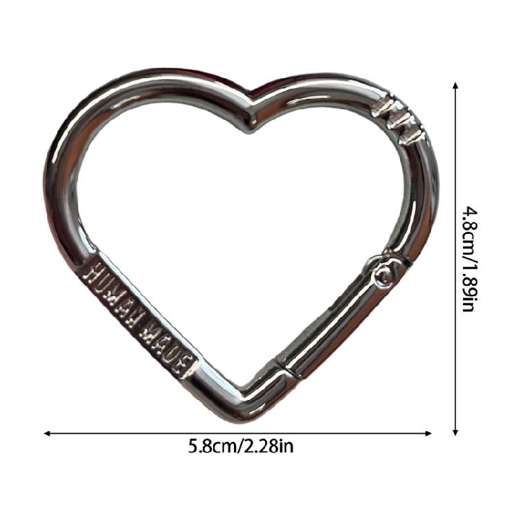Elegant Engraved Heart Keychain Buckle Rustproof Zinc Alloy Creative Accessory For Keys Backpack Jewelry Gift