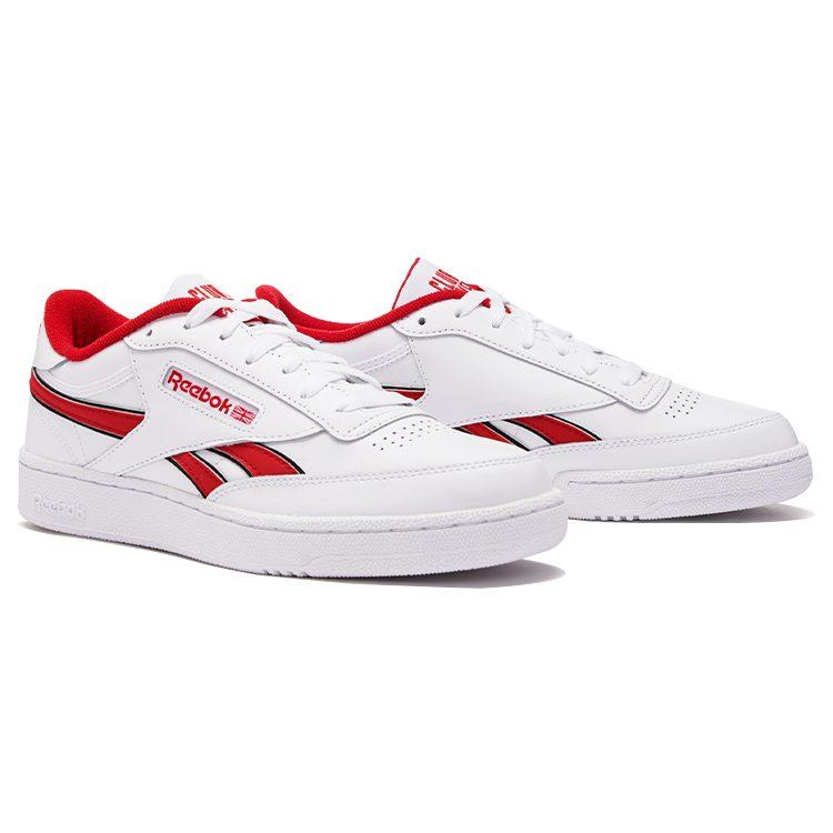 Reebok Club C Revenge Abrasion Resistant Abrasion Resistant Low top Skateboard Shoes Unisex White Red 100033713