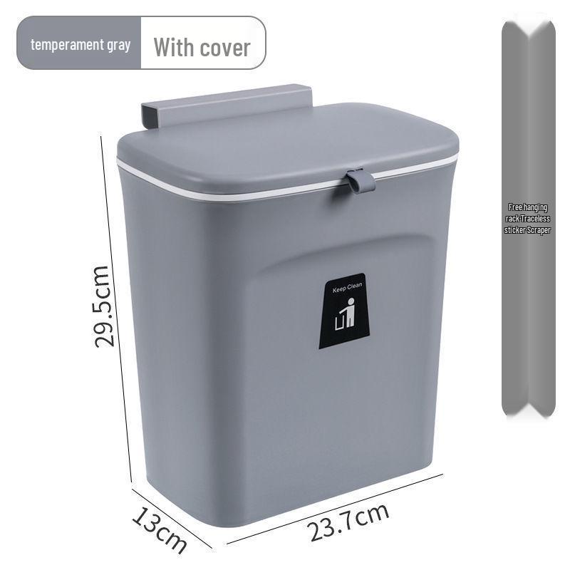 Wall-Mounted Trash Can with Lid for Kitchen, Bathroom, and Living Room - Creative Hanging Storage Wastebasket