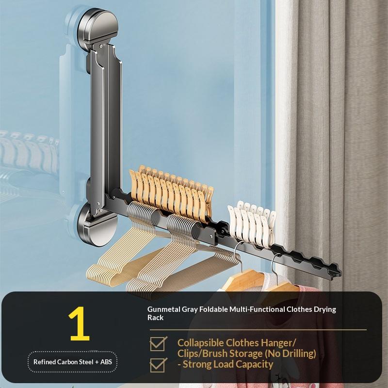 Suction Cup Telescopic Clothesline No-drill Household Invisible Retractable Indoor Clothes Hanger Bay Window Balcony Clothesline
