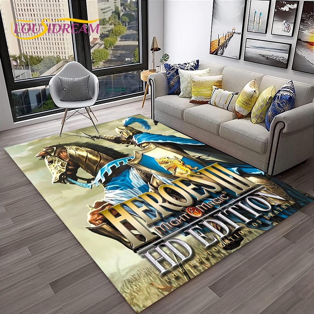 Heroes of Might and Magic Retro Game Carpet Rug for Home Living Room Bedroom Sofa Doormat Decor,kids Area Rug Non-slip Floor Mat