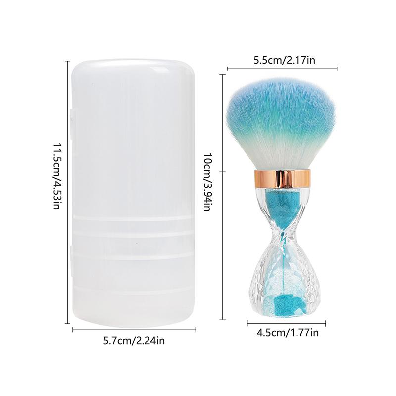 Pędzelek do pyłku do zdobienia paznokci z uchwytem w kształcie klepsydry do usuwania pudru Miękki pędzel do czyszczenia paznokci do manicure Akcesoria do paznokci żelowych Narzędzie