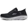 DLux Walker 2.0 Slip-Ins Comfortable Minimalist Fabric Synthetic Leather Cushioning Low-Top Running Shoes Men Sneakers Black Gray 232446-BKGY