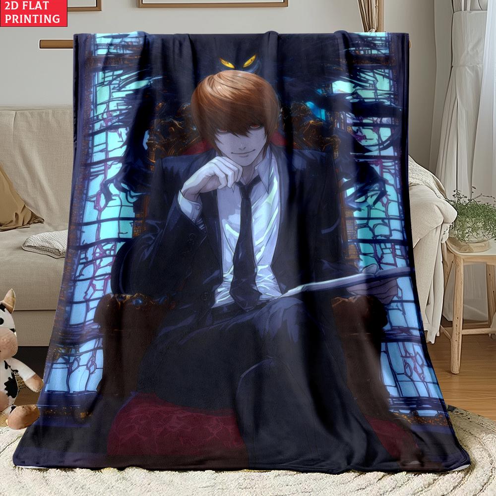 Light Yagami Print Thin Flannel Blanket for Bedrooms,Living Rooms,Sofas Blankets,Lunch Breaks,blankets Fluffy Blanket