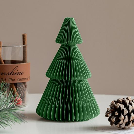 Papírový vánoční stromek 3D Voštinový papír Vánoční ozdoba Rustikální stolní středový díl pro kancelář Domov Školní dekorace