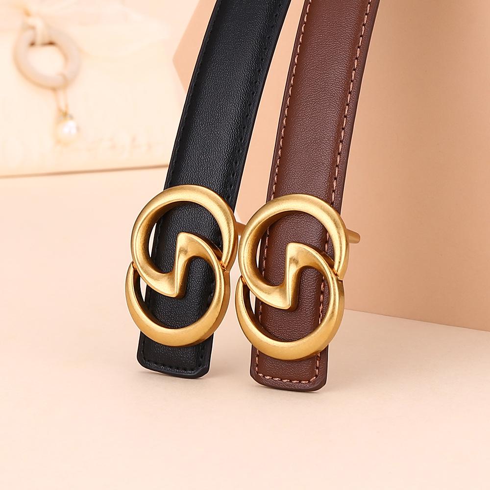Women's Angola Red Genuine Leather Waist Belt - Fashionable, Versatile, and High-End Cowhide Accessory for Suits and Coats