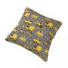 Construction Trucks On Gray Pillowcase Printing Polyester Cushion Cover Gift Cartoon Excavator Anime Throw Pillow Case 45cm 18In