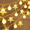 Oeny Warm White Frosted Star LED String Lights