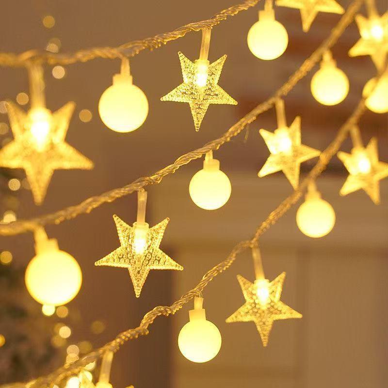 

oeny Warm White Frosted Star LED String Lights