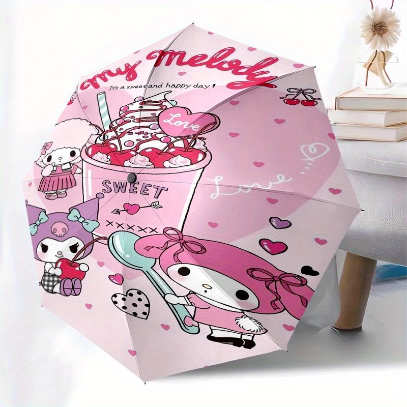 My Melody,Sweet Day Automatic Umbrella-Foldable, Durable 8-Bone Design, Compact and Stylish, Great for Camping, Halloween, Christmas, Mother