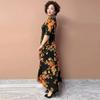 Summer Women's V-Neck Floral Dress Slim Fit Stretch Plus Size Dress Long Casual Dress