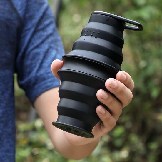 500ML Collapsible Water Bottle Food Grade BPA Free Leak Resistant Portable Travel Hiking Sports Water Kettle