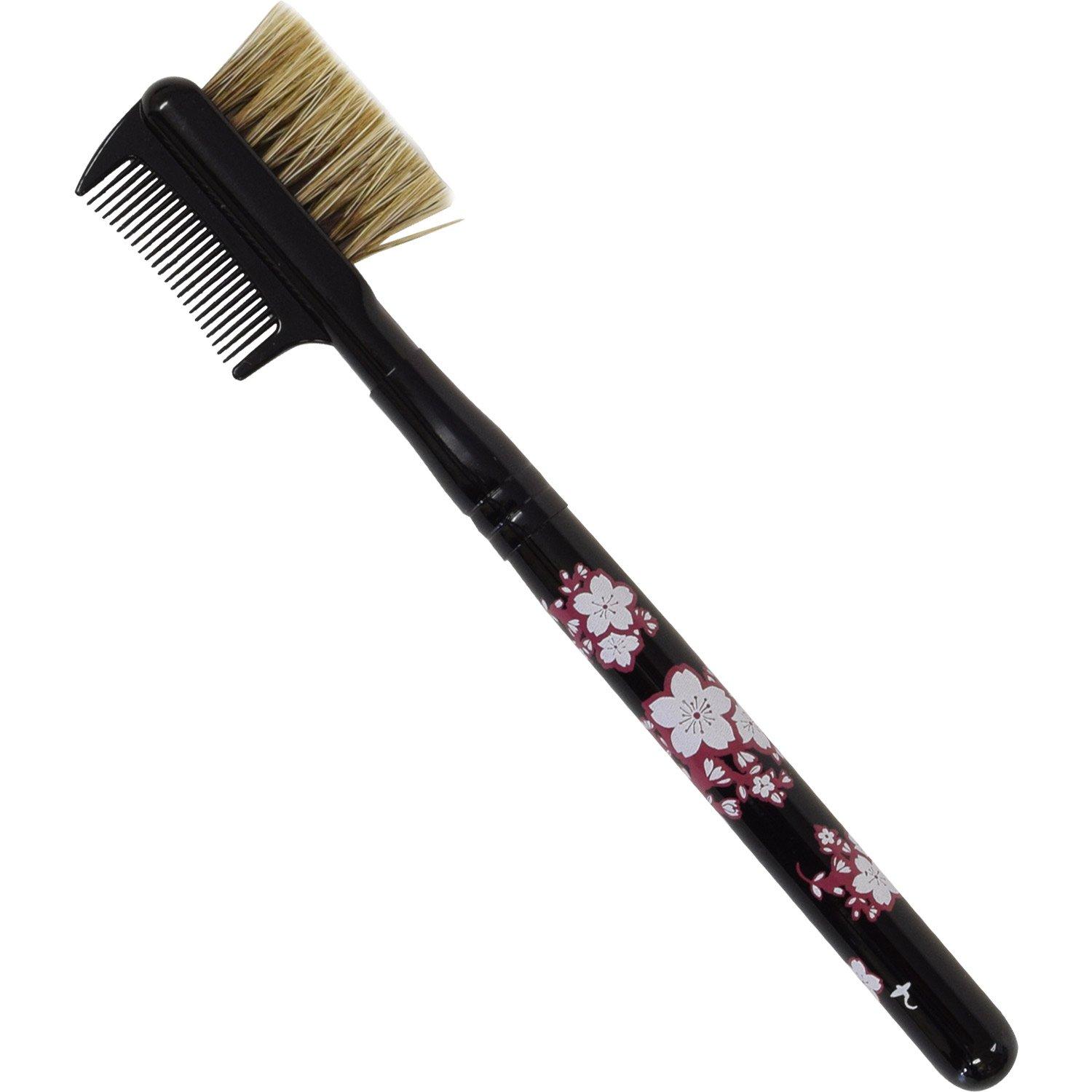 

Kumano Rokkakukan Hana Sakura Brush for Eyebrow and Eye Original Makeup Brush HSBC-1 Brush, Sakurado, & Comb, 100% Tanuki-dyed Horsehair, Makeup, чёрный