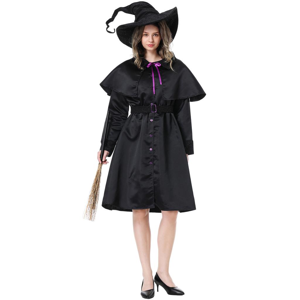 Witch Costume, Halloween Witch Costume, Masquerade, Cape, Evil Magic, Wizard Cosplay Costume