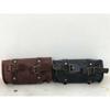 Motorcycle Side Pouch Bag Brown Black Leather Round Pouch Saddle bags Panniers