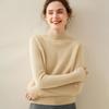 2024 Women's High Neck Cashmere Sweater: Thick, Loose, Solid Color Knit Pullover for Autumn/Winter