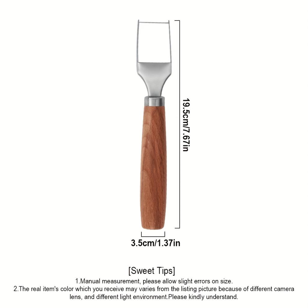 D5 Watermelon Cutter with 5 Forks, Stainless Steel Watermelon Slicer with Beechwood Handle, BBQ Cutting Tool Fruit Fork Cutter