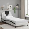 VidaXL Lit avec Matelas, Lit Rembourré avec Coussin de Tête de Lit, Lit Simple, Lit Adulte, Meuble de Chambre à Coucher 3208767