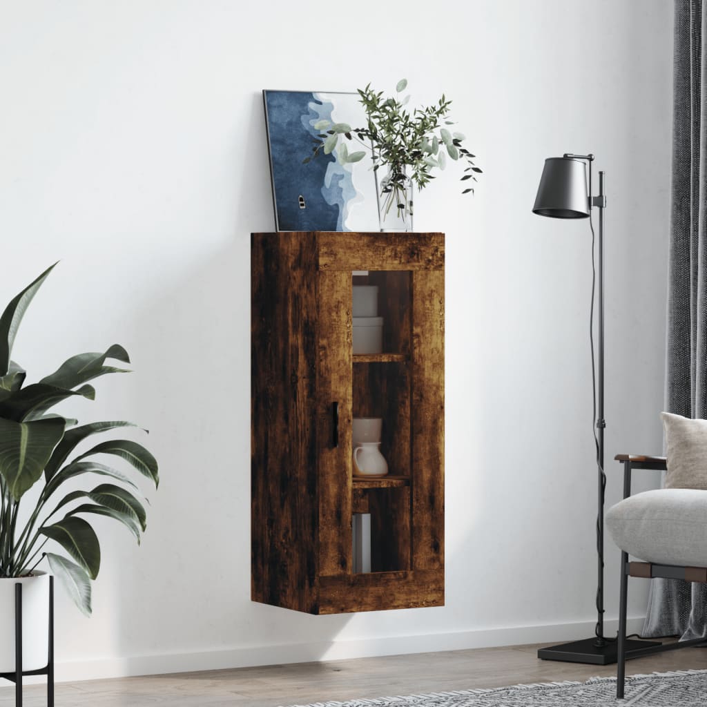 Vidaxl Wall Cabinet, Smoked Oak, 34.5X34X90 Cm