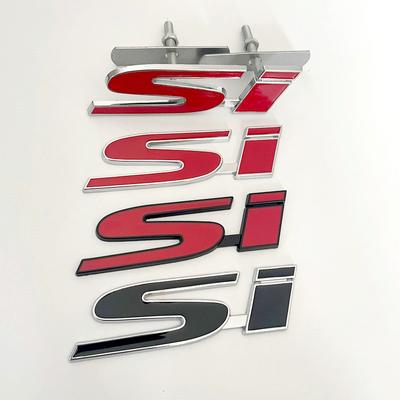 3D Metal SI Logo Rear Trunk Front Grille Auto Badge Chrome Sticker Car Emblem Badge Accessorie For Civic Accord Automobile