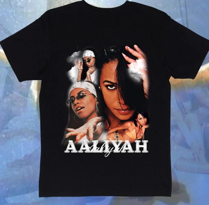 Aaliyah Singer Black T-shirt Cotton All Size S-234XL Unisex HS156 Unisex T-Shirt