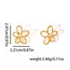 Gold Spiral Floral Stainless Steel Earrings: Elegant Lightweight Design for Women