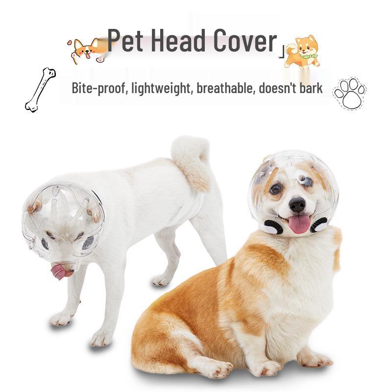 Breathable Anti-Bite Pet Head Cover and Collar Accessories for Dogs and Cats