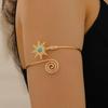 Retro Sun-Inspired Turquoise Arm Cuff Bracelet - Adjustable Open Design
