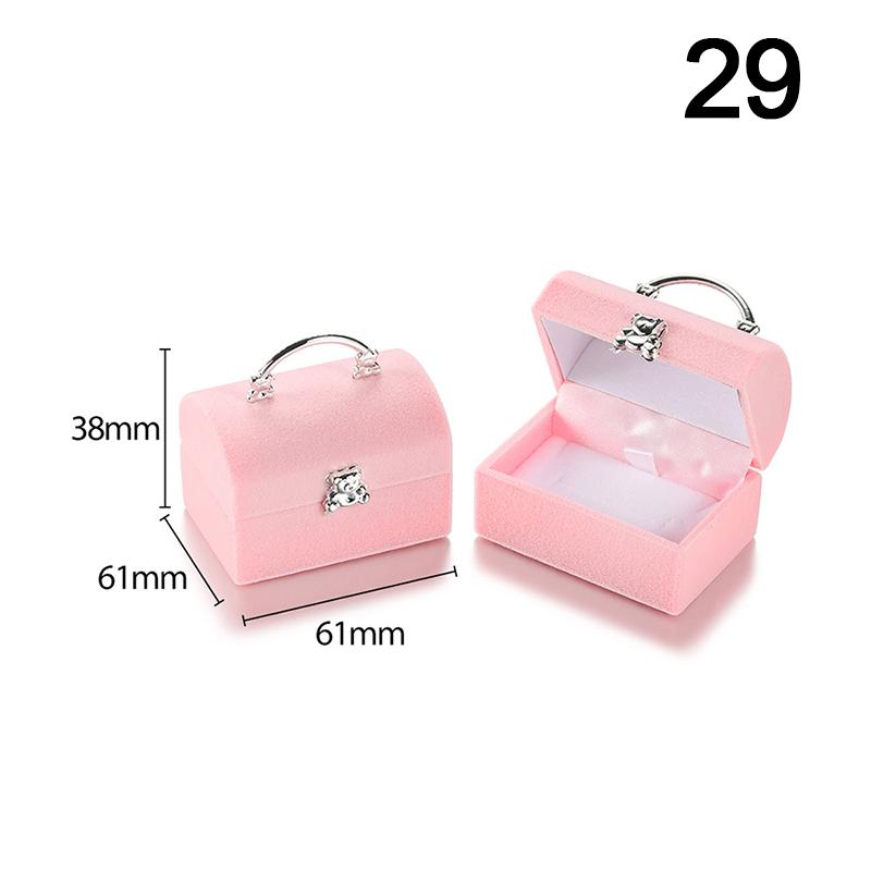 3 Scatole Portagioie In Velluto Rosa Per Bracciali - 9x9x1,7 Cm - Confezione Regalo Con Coperchio Trasparente