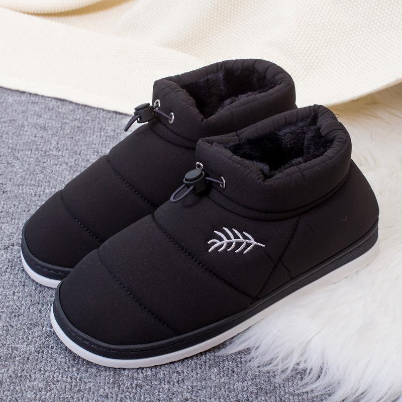 

Зимние износостойкие хлопковые тапочки на каблуке-мешке, мужские теплые и непромокаемые пушистые туфли из хлопка, женская обувь с начесом и утолщенной подошвой, импортная торговая обувь 42-43