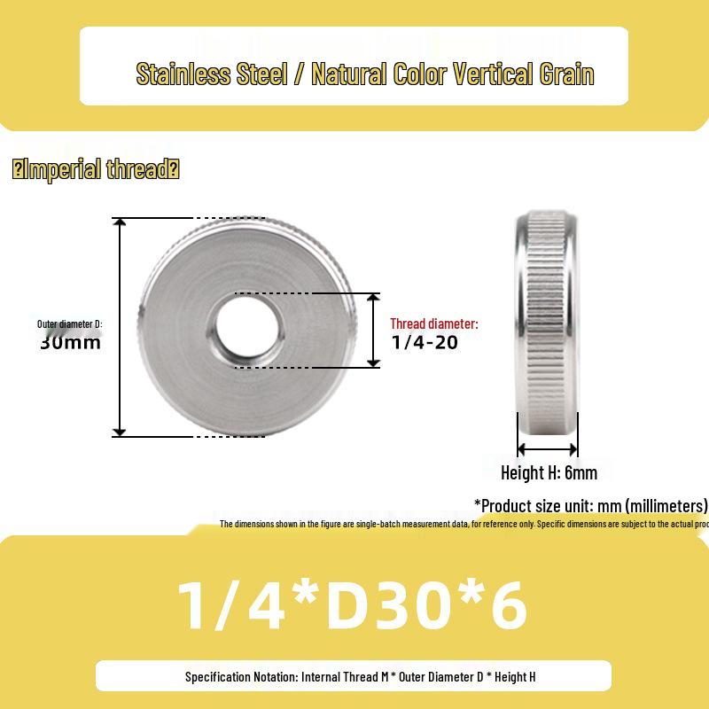Stainless Steel M3/M6/M10 High-Strength Knurled Nut
