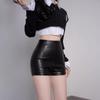 Dámské podzimní jarní bodycon šortky s vysokým pasem, super krátké, vnější oblečení, pro drobné postavy, základní šortky z PU kůže, mini šortky, univerzální, úzký střih, hot pants