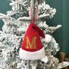 Mini Letter Christmas Hat Christmas Tree Pendant Decorations Hanging Ornament Cute Plush Velet Santa's Hat Christmas Home Decor