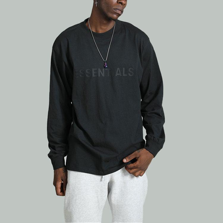 Fear of God Essentials FW20 Logo Long Sleeve Top Men Tops Black FOG-FW20-244