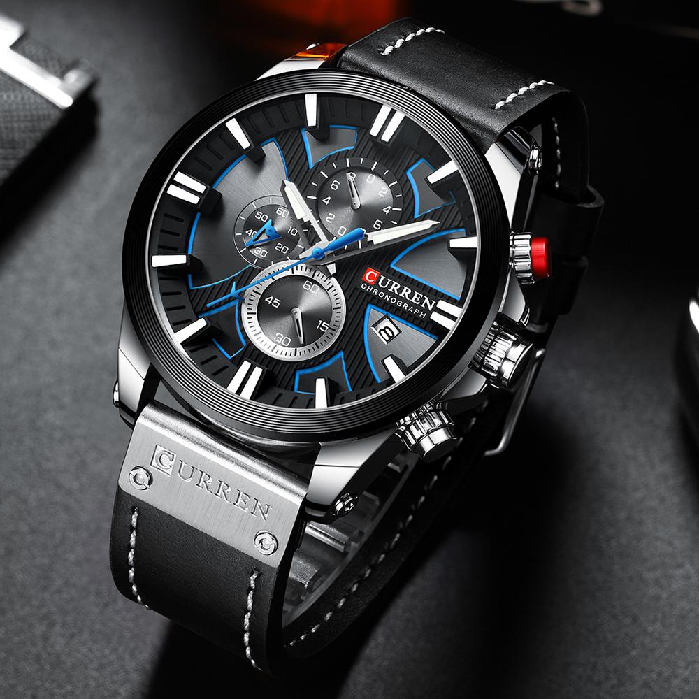 CURREN Kell Chronograph Sport Meeste käekellad Kvartskell Nahast Meeste Käekell Relogio Masculino Moekink meestele