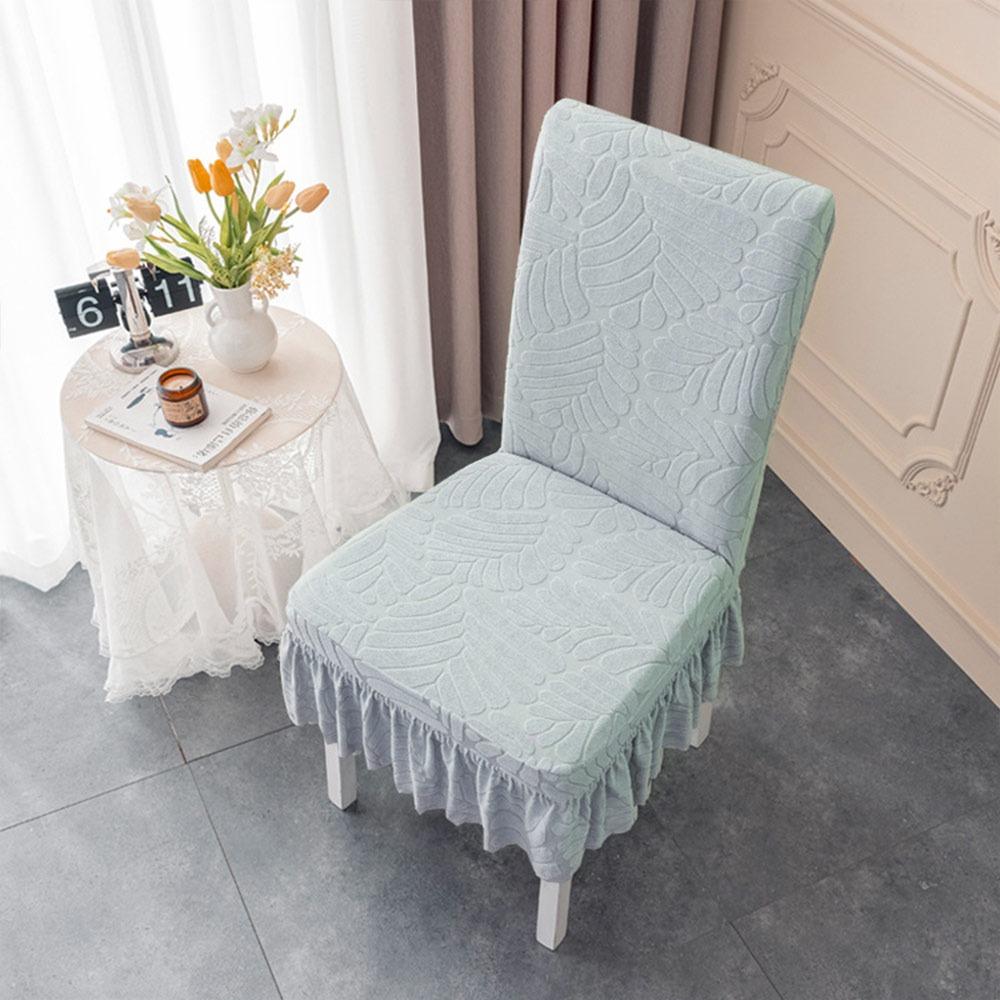 High-elastic Dining Chair Cover Anti-slip Anti-dirty Integrated Seat Cover Skirt Edge Soft Stool Slipcover for Home Decoration 4160₽