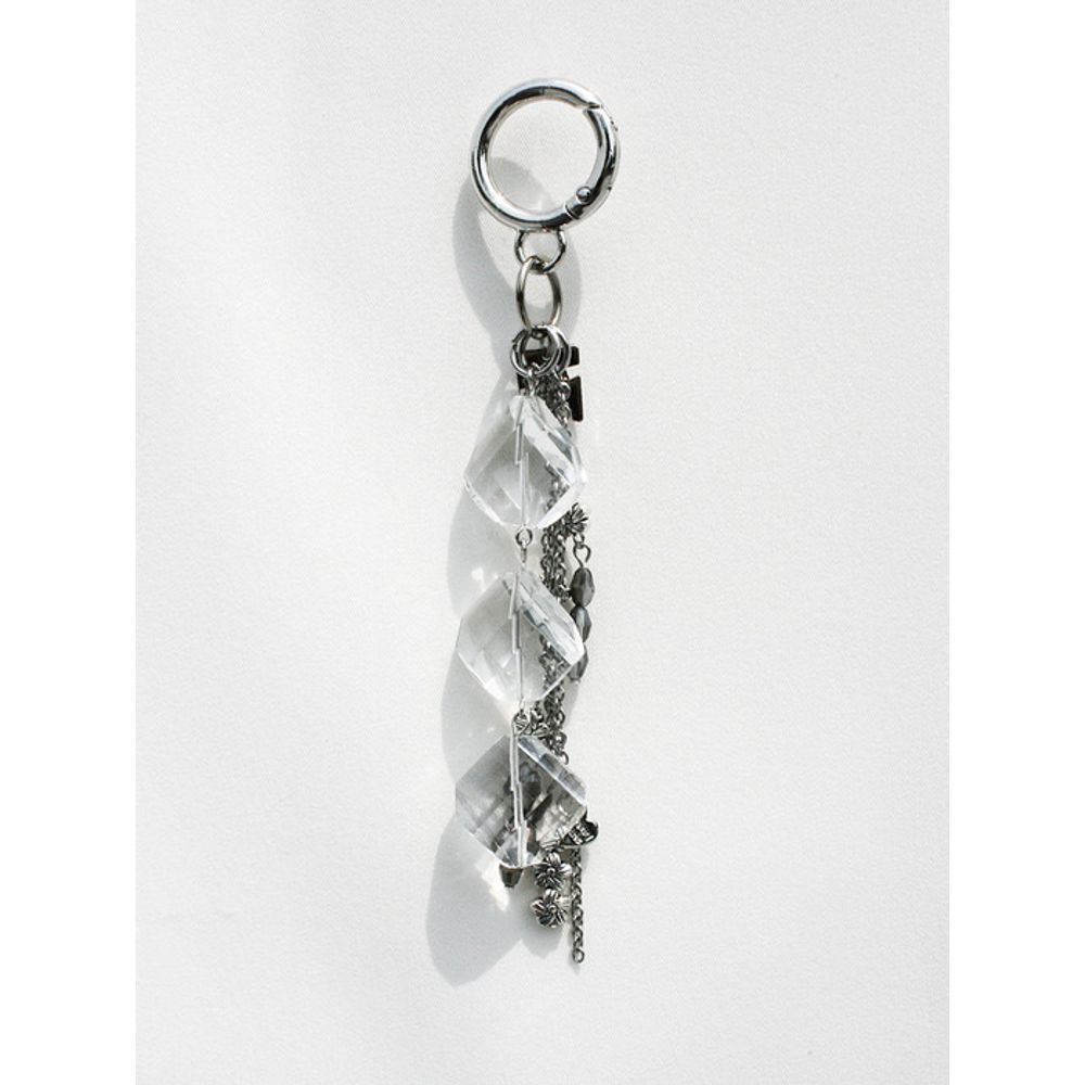 SIMILLENT ECHO DIAMOND DROP KEYRING_Midnight Black