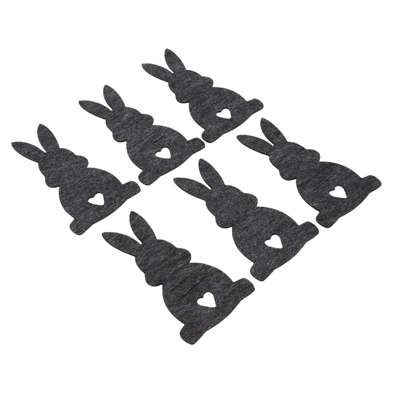 

6 Pcs Easter Bunny Money Holder Adorable Felt Bunny Cash Clip Easter Basket Stuffer Festival Decoration Dark Gray