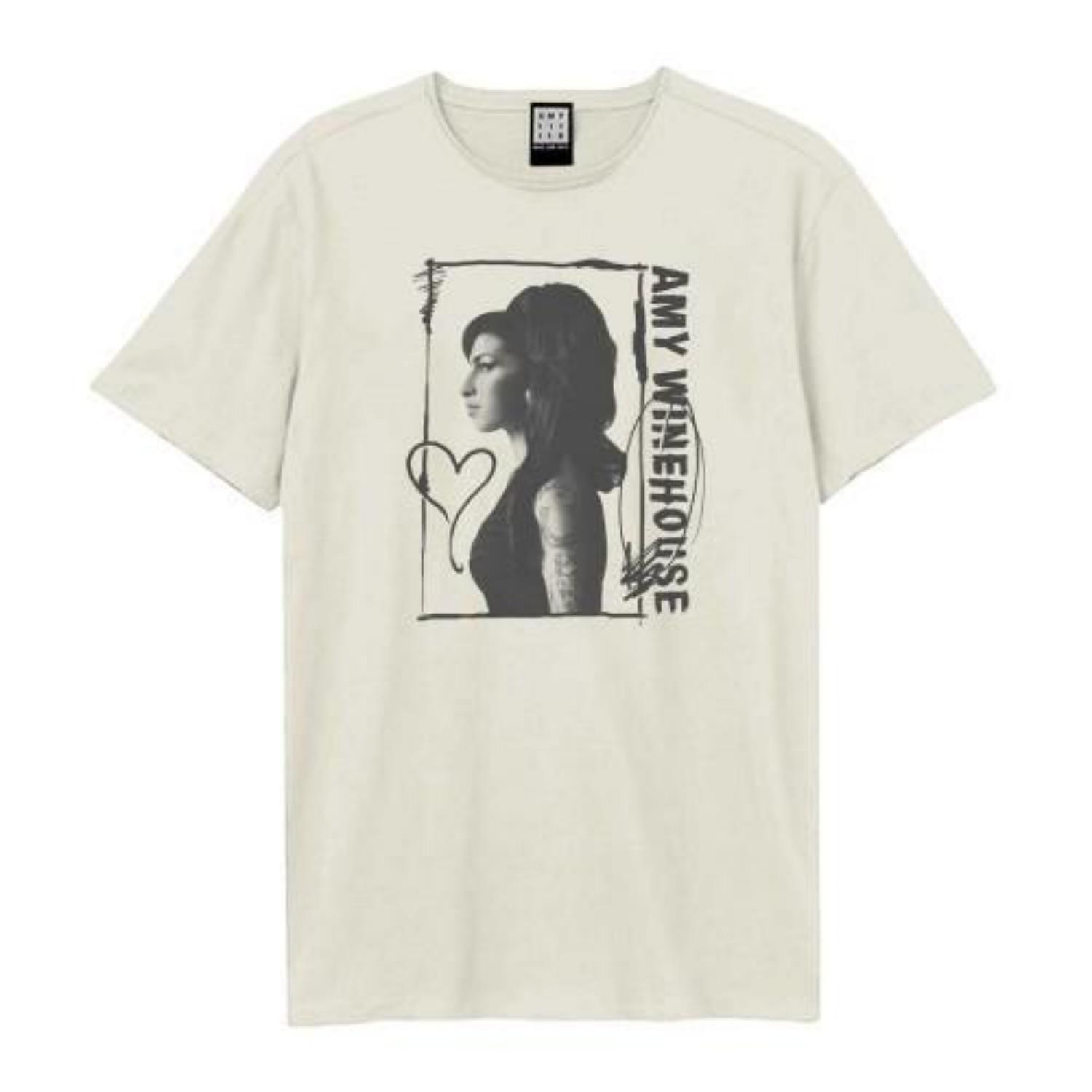 Amplified Unisex Adult Side Profile Amy Winehouse T-Shirt S