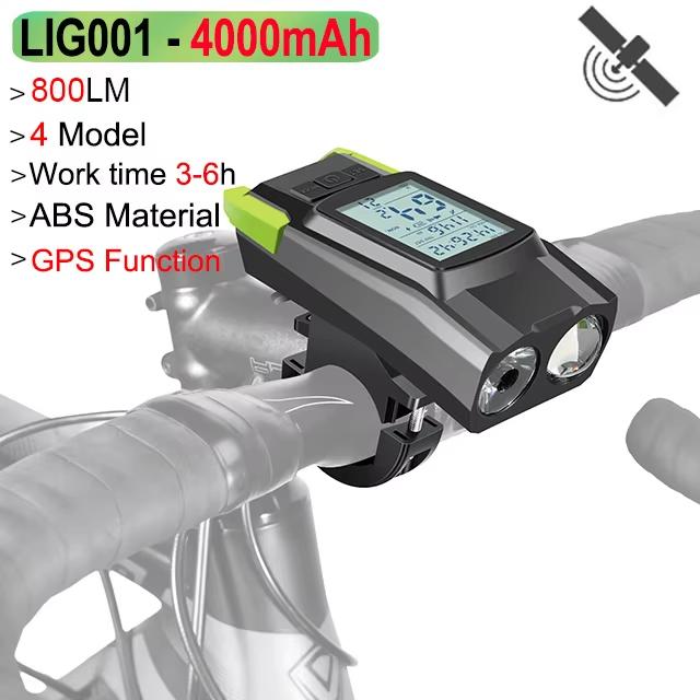 

GPS Велосипедный Передний Свет с Гудком 3 в 1 Велосипедный Свет USB Перезаряжаемый 4000 мАч Велосипедный Компьютер Велосипедные Аксессуары Для Горного Велосипеда