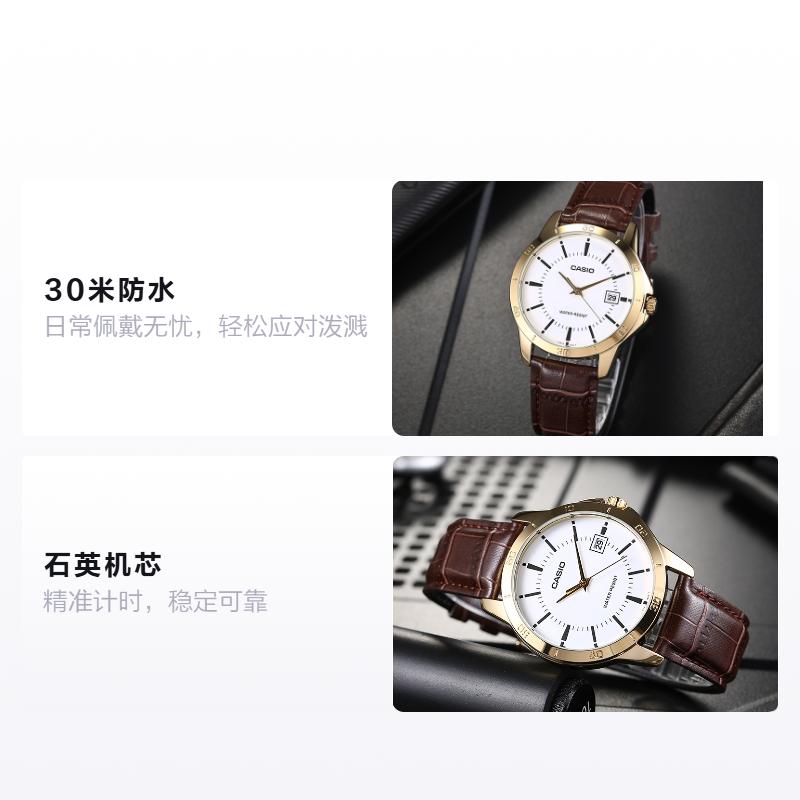 

CASIO STANDARD series Heart of Darkness limited edition pointer series date display large dial waterproof Quartz leather strap men s wat MTP-V004GL-7A чёрный