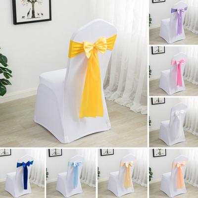 5 Adet Sandalye Kanatları Parlak Renk Yumuşak Kumaş Yıkanabilir Pürüzsüz Solmayan Dekoratif Polyester Düğün Parti Ziyafet Sandalye Yay-düğüm Kanatlar Parti Malzemeleri